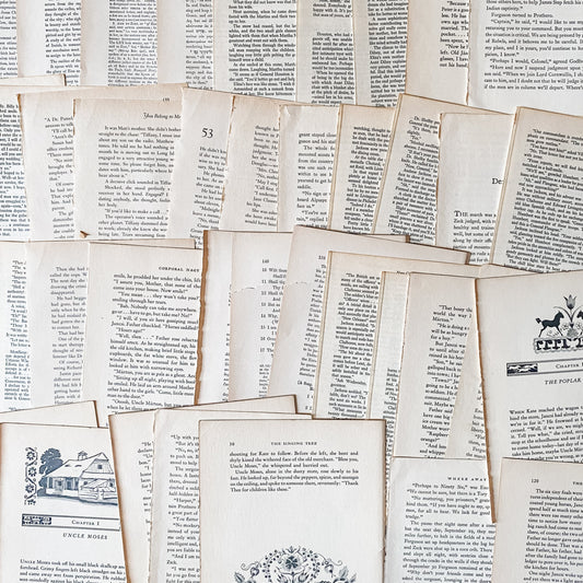 50 Neutral Vintage Book Pages