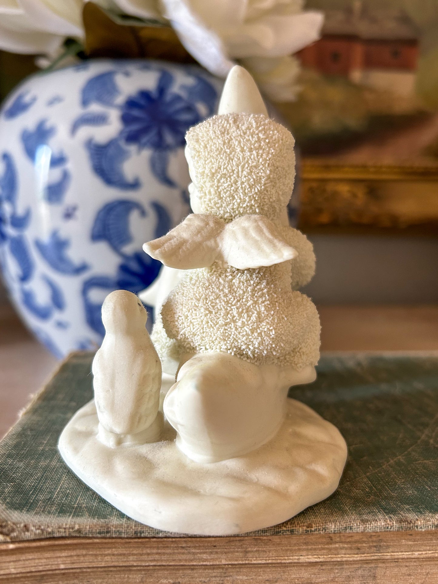 Dept 56 Snowbaby Figurine Riding on a Crescent Moon