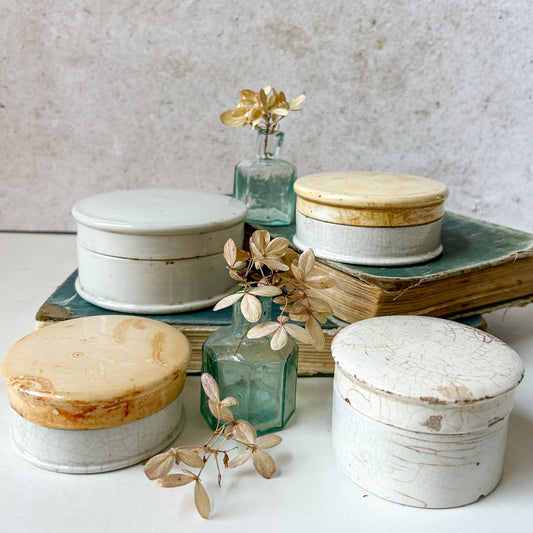 Antique English Ironstone Pots with Lids