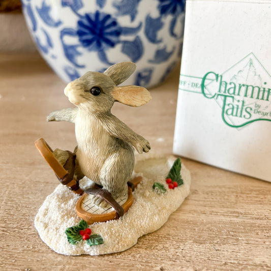 Charming Tails Figurine "Binkey's Snow Shoeing"