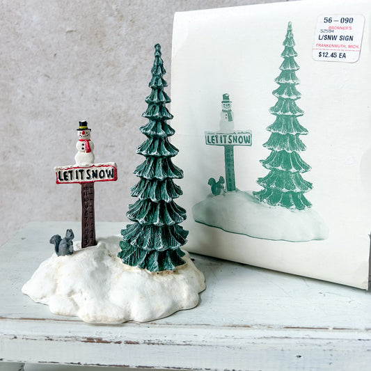 Dept 56 North Pole Series "Let It Snow" Sign