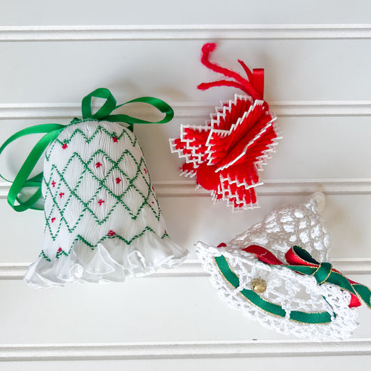 Set 3 Vintage Homemade Ornaments