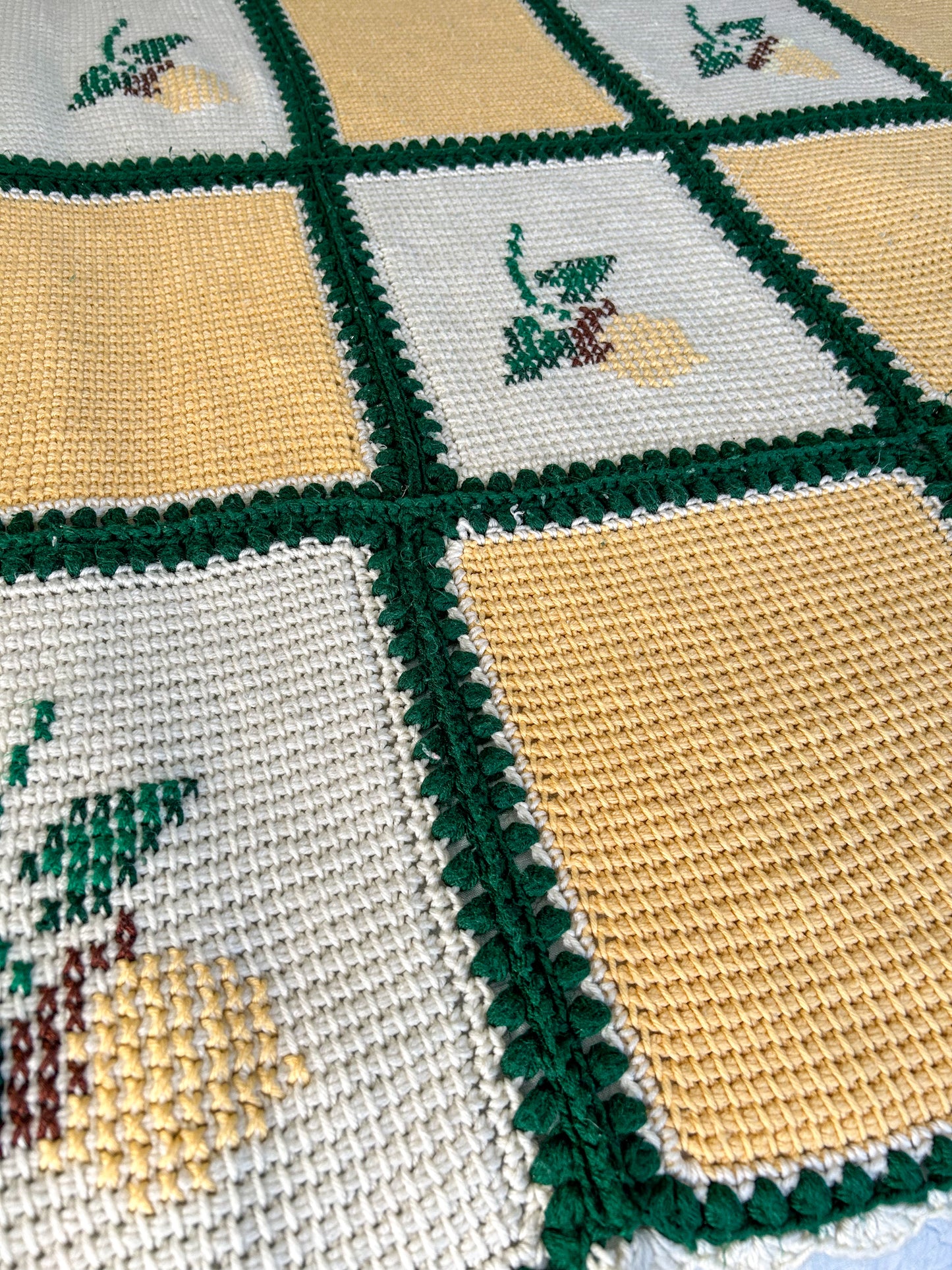 Vintage Granny Square Crochet Afghan