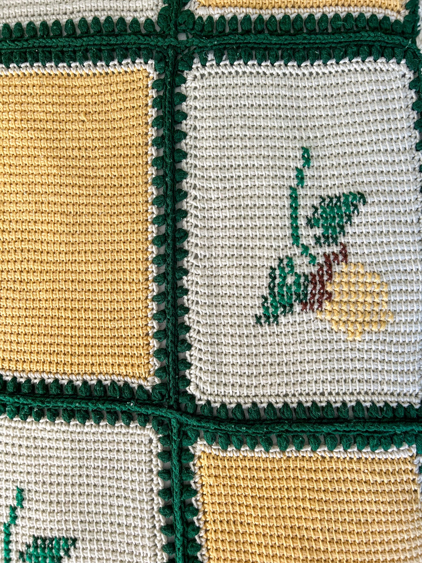 Vintage Granny Square Crochet Afghan