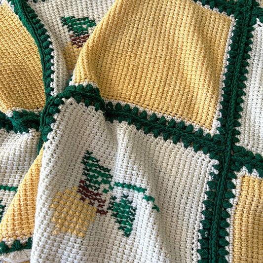 Vintage Granny Square Crochet Afghan