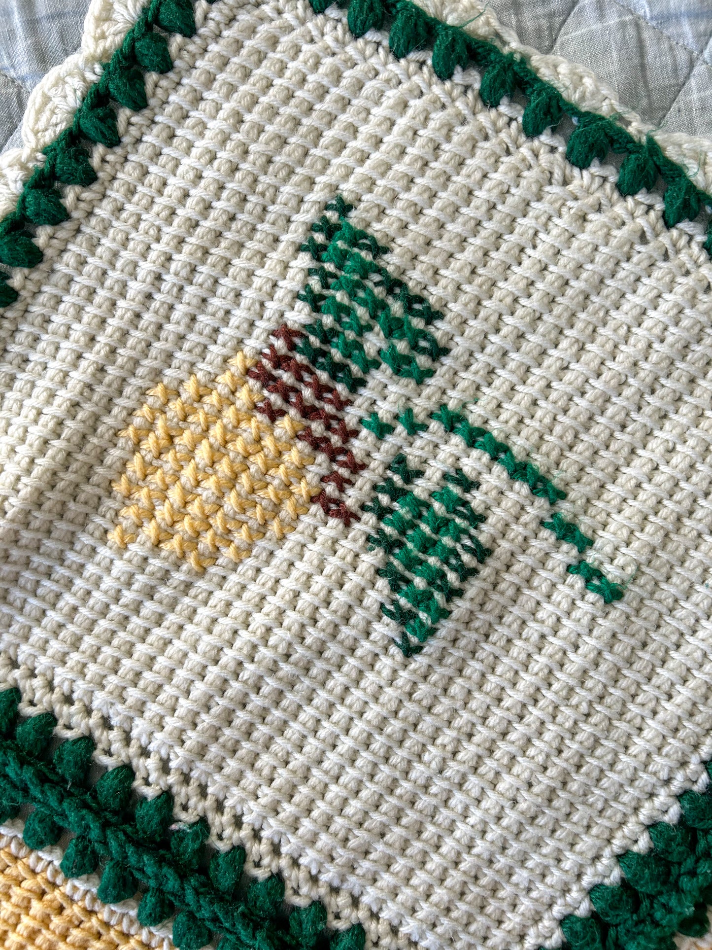 Vintage Granny Square Crochet Afghan