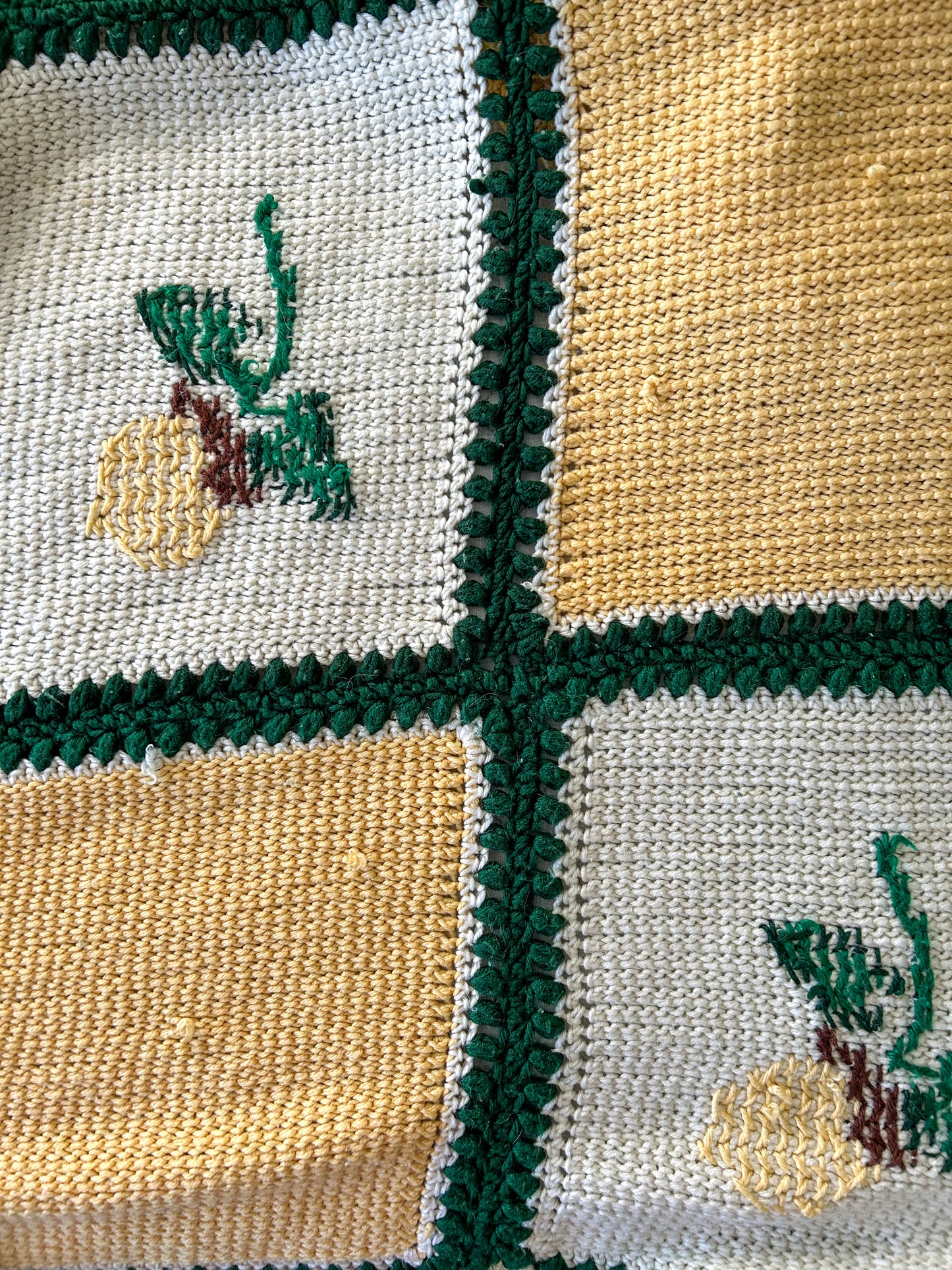 Vintage Granny Square Crochet Afghan