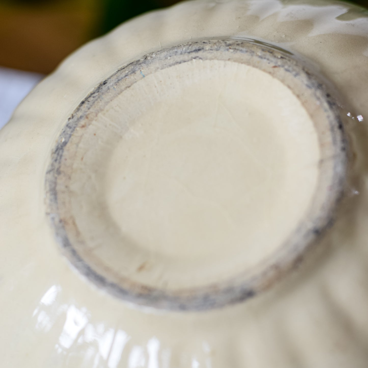 Blue Stripe Fluted Pottery Bowl