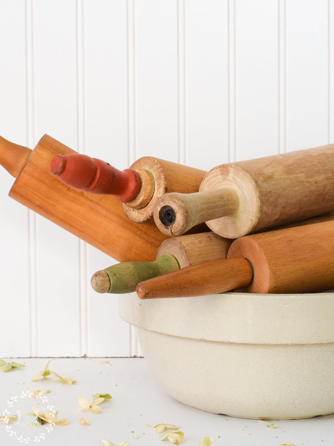 Vintage Green Handled Rolling Pin