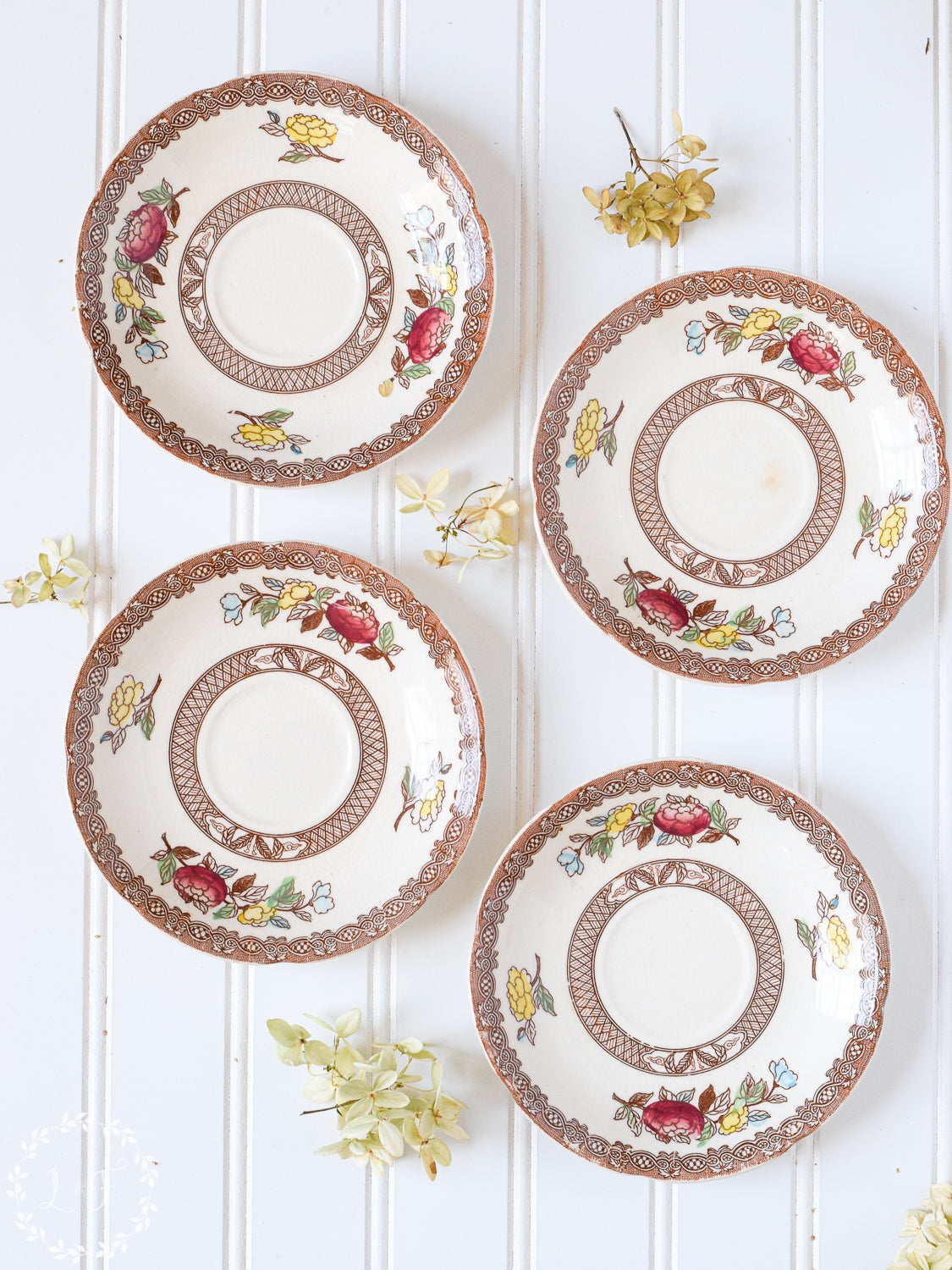 Set 4 Indian Tree Saucers