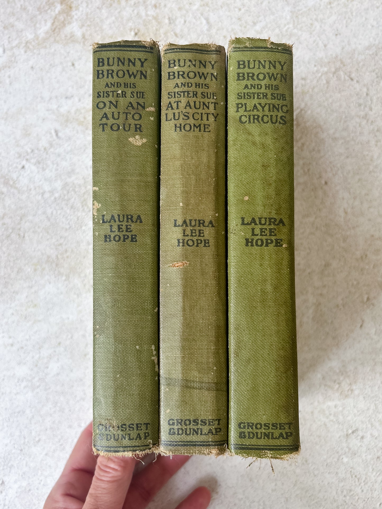Set 3 Antique Bunny Brown Children's Books