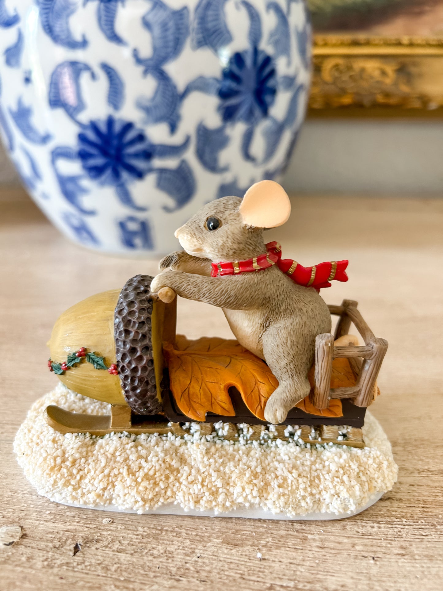 Charming Tails Figurine "Maxine's Snowmobile Ride-Naled"