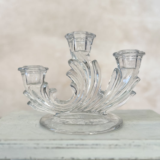 Vintage Fostoria Baroque Glass Candle Holder