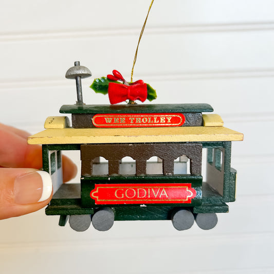 Vintage Godiva Chocolate Streetcar Ornament