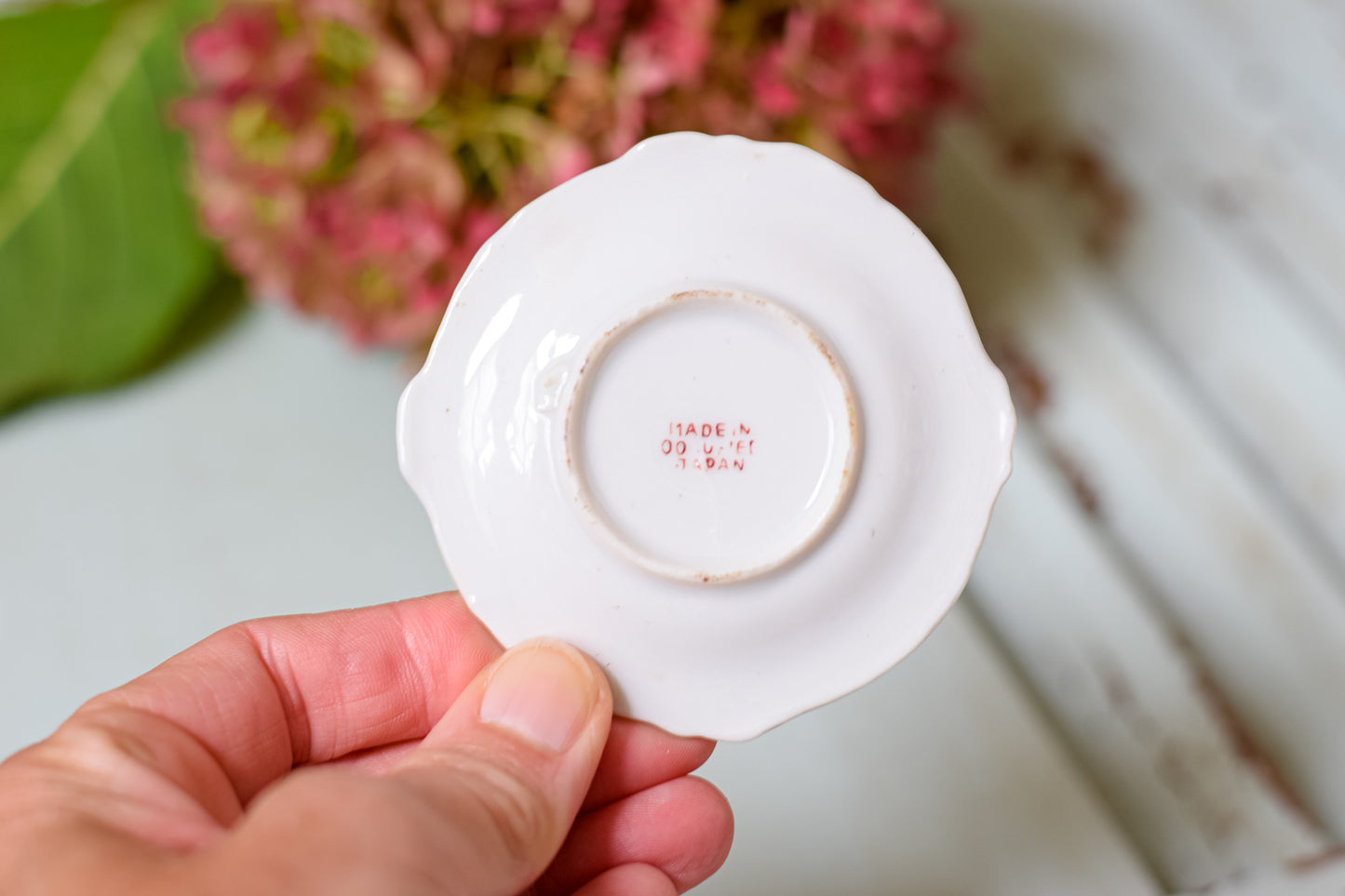 Pair Hand Painted Tiny Trinket Dishes