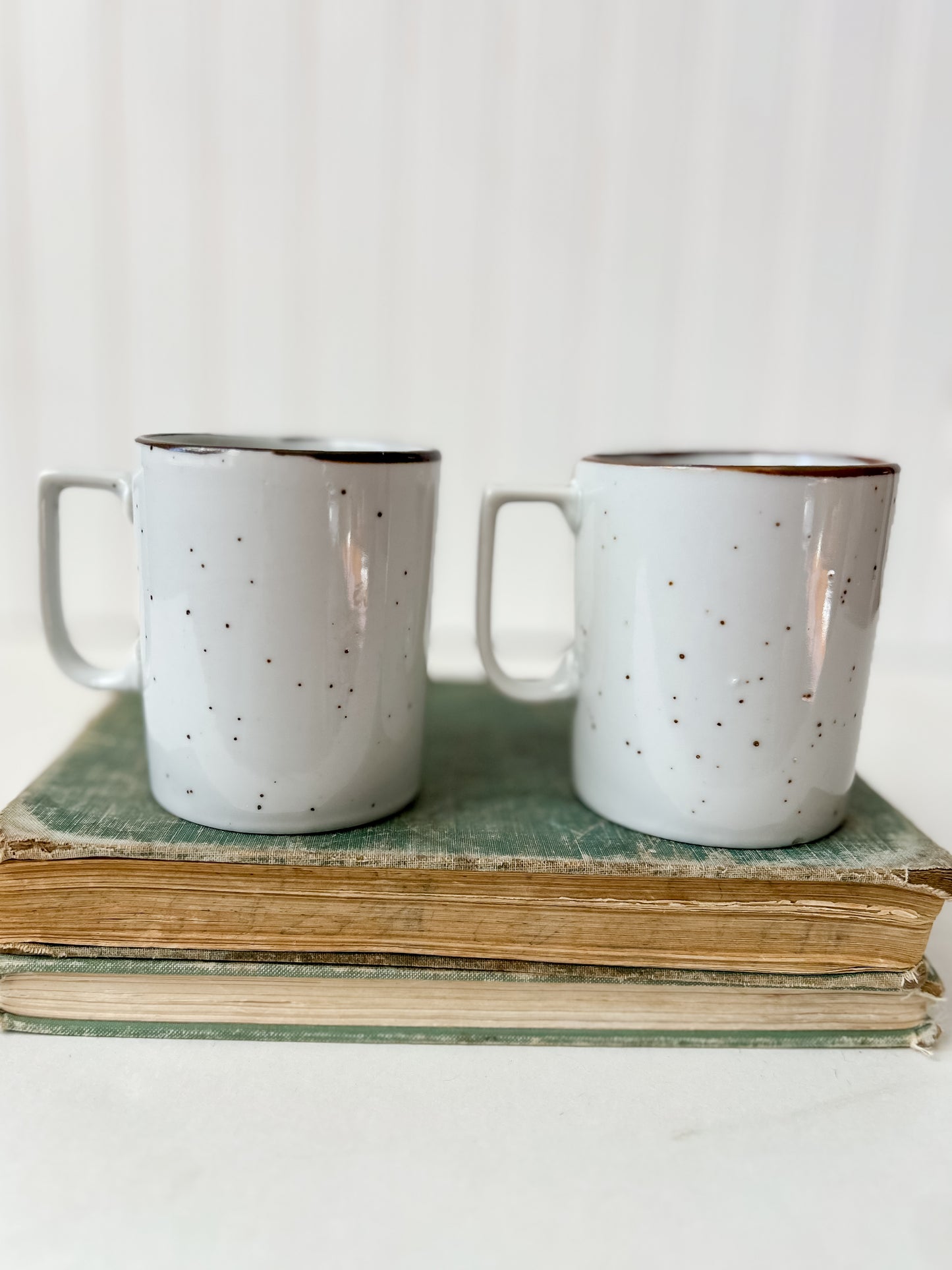 Vintage Pair Stoneware Coffee Mugs