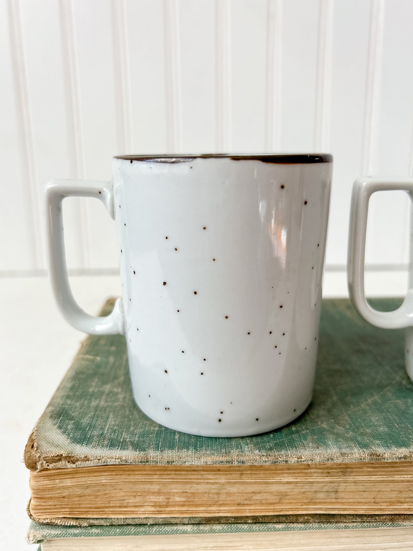 Vintage Pair Stoneware Coffee Mugs