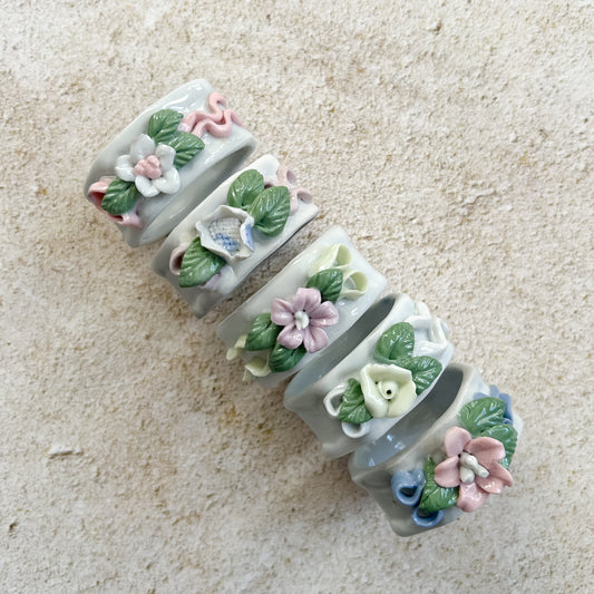 Set 5 Ceramic Napkin Rings