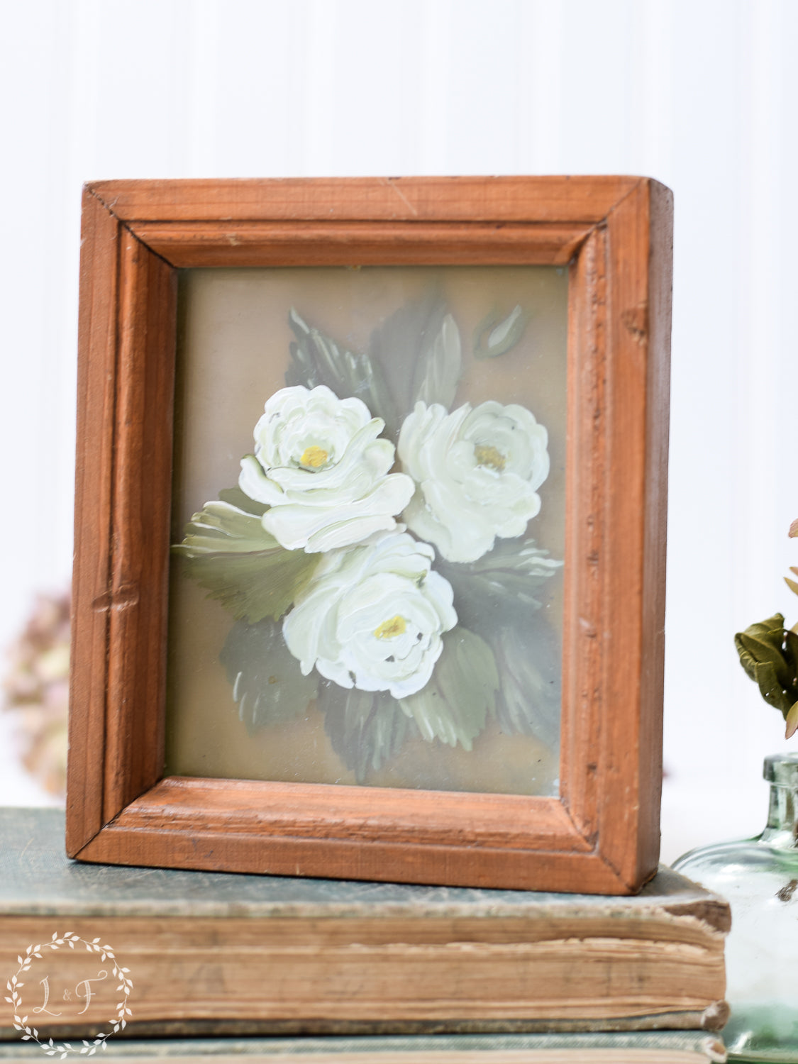 Vintage Roses on Glass Painting