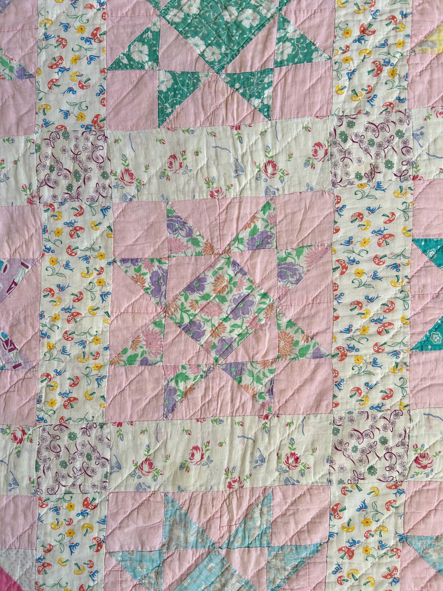 Feedsack Ohio Star Cutter Quilt