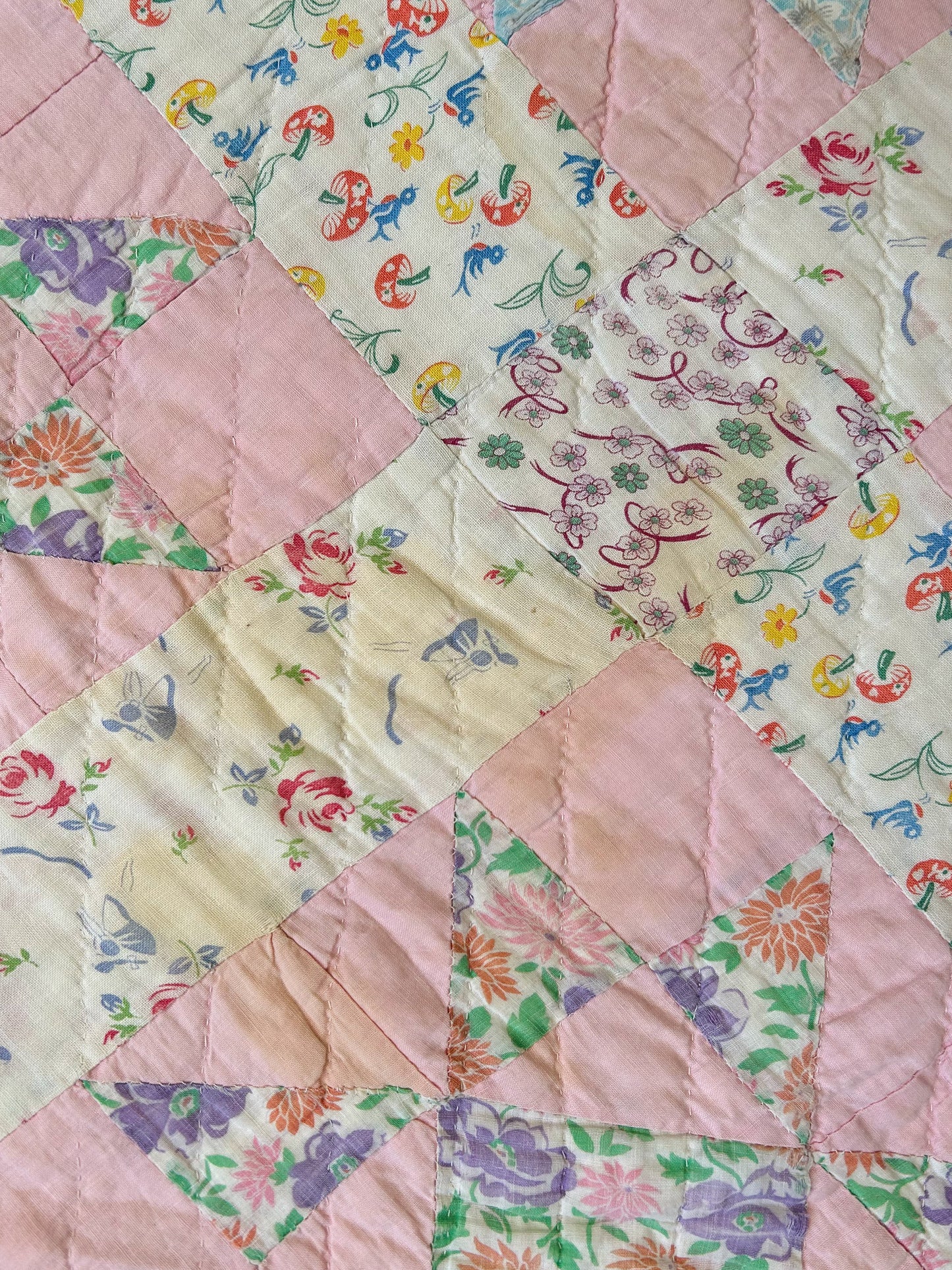 Feedsack Ohio Star Cutter Quilt