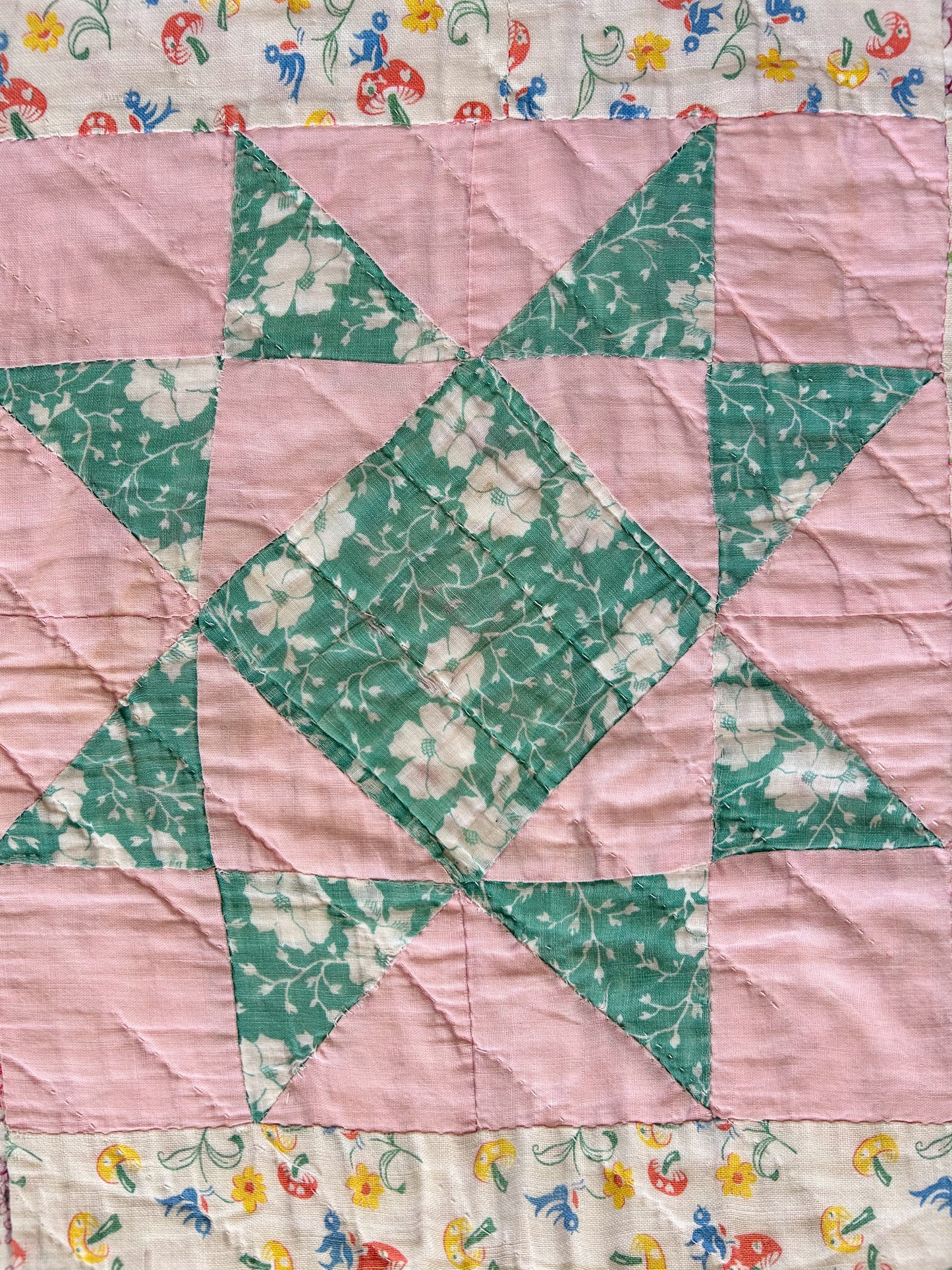 Feedsack Ohio Star Cutter Quilt