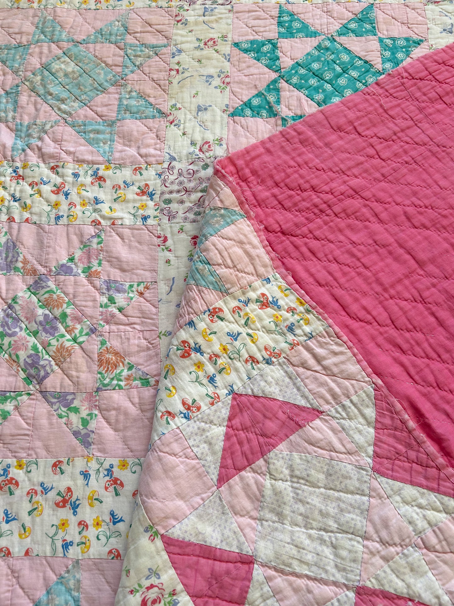 Feedsack Ohio Star Cutter Quilt