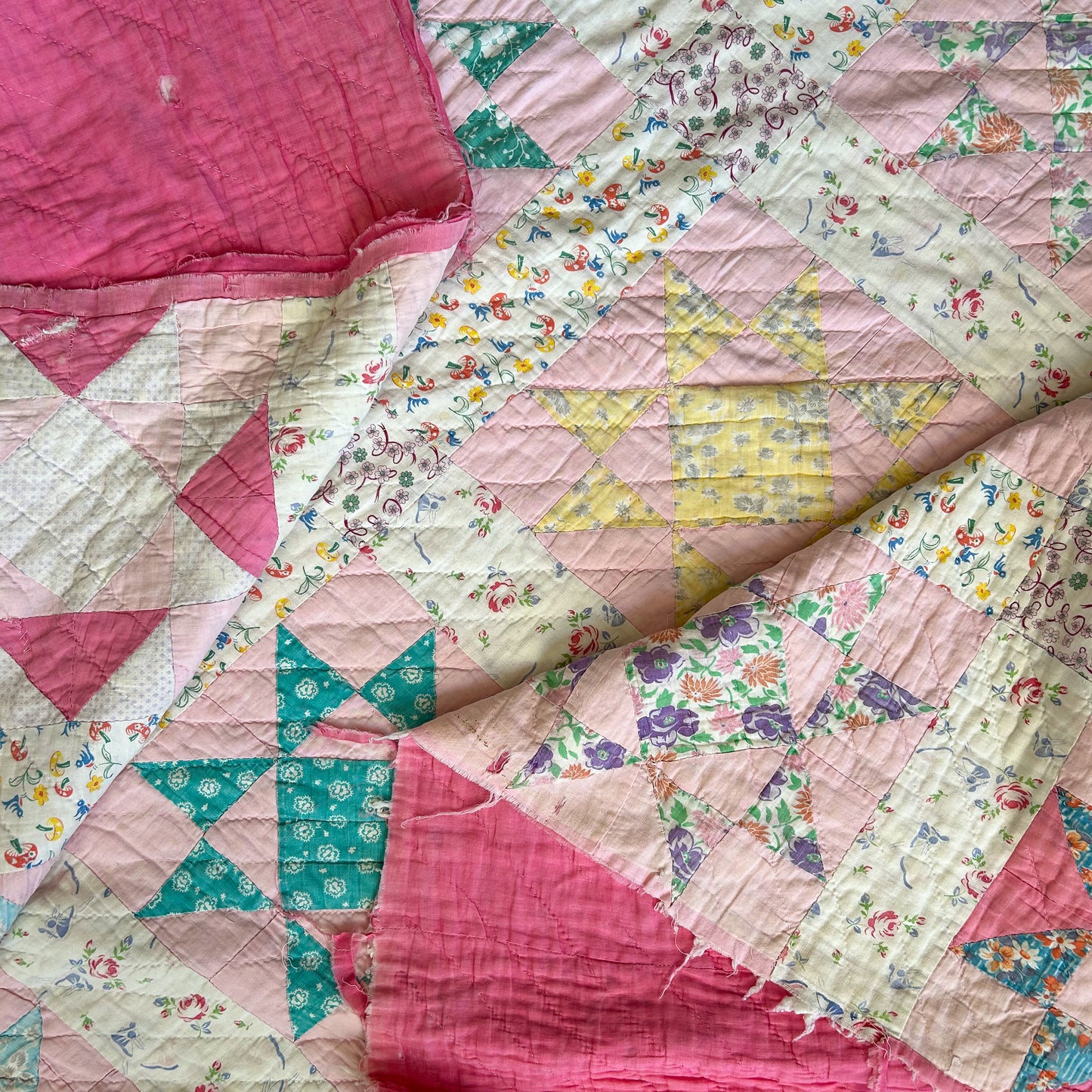 Feedsack Ohio Star Cutter Quilt