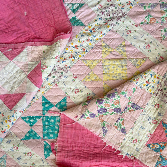 Feedsack Ohio Star Cutter Quilt