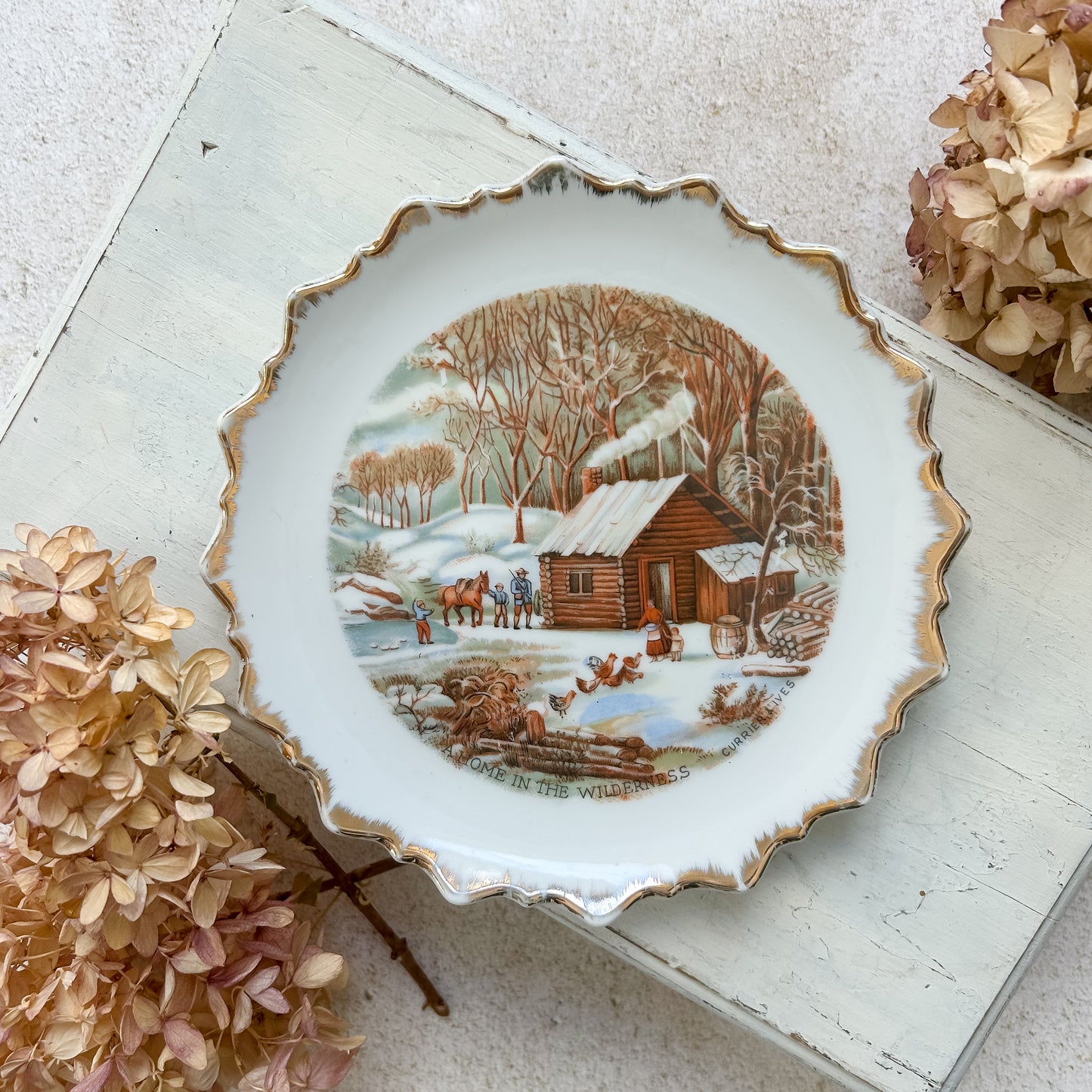 Currier & Ives Home in the Wilderness Plate