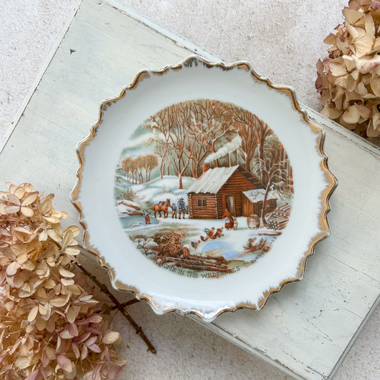 Currier & Ives Home in the Wilderness Plate