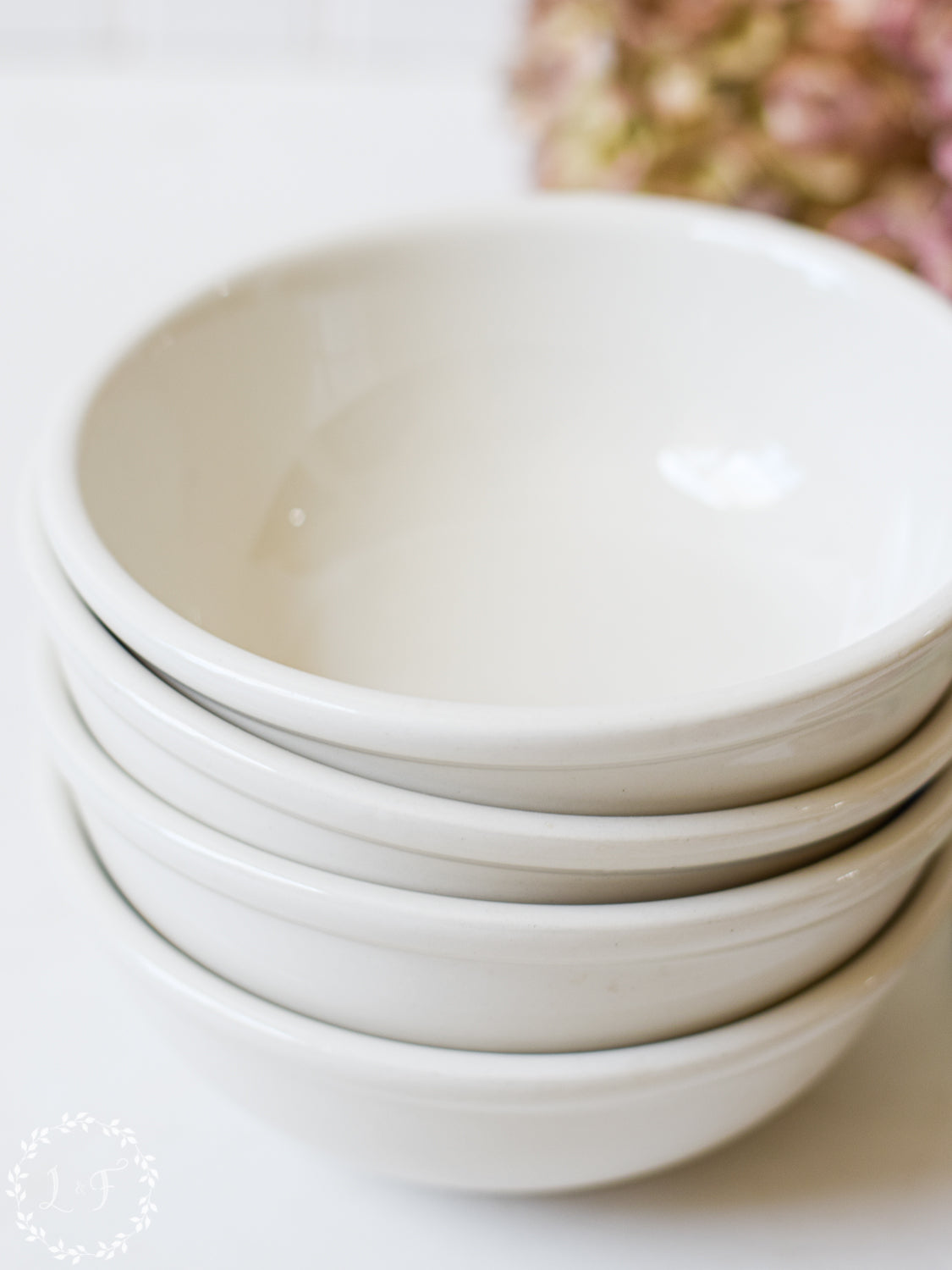 Chunky White Restaurantware Bowls Set of 2