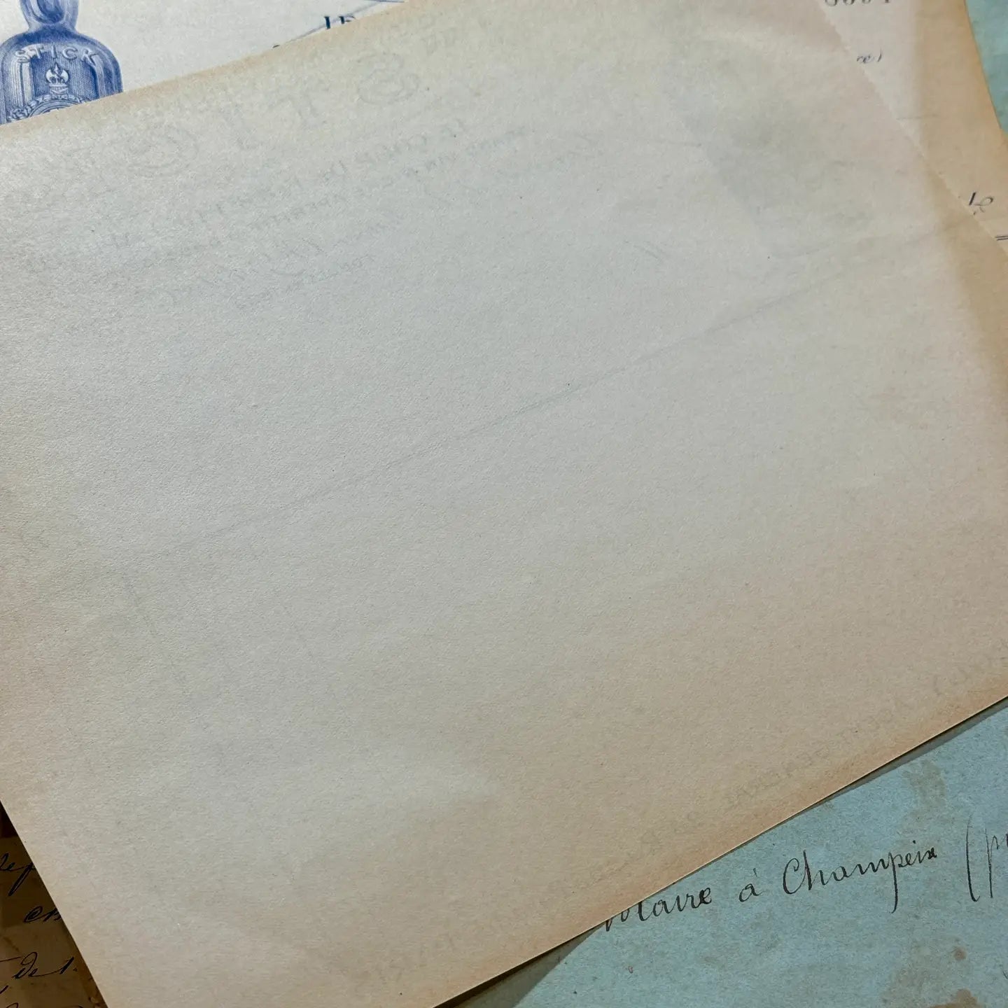 Bundle 5 Antique French Reciept Paper