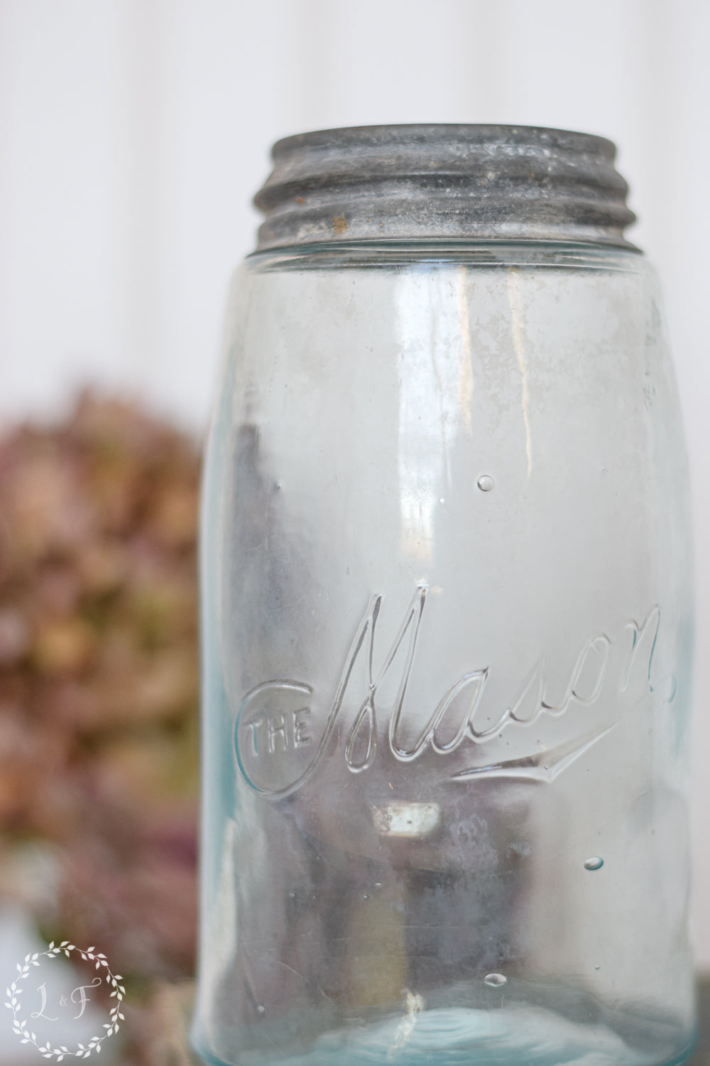 Rare Early 1900's "The Mason" Blue Canning Jar