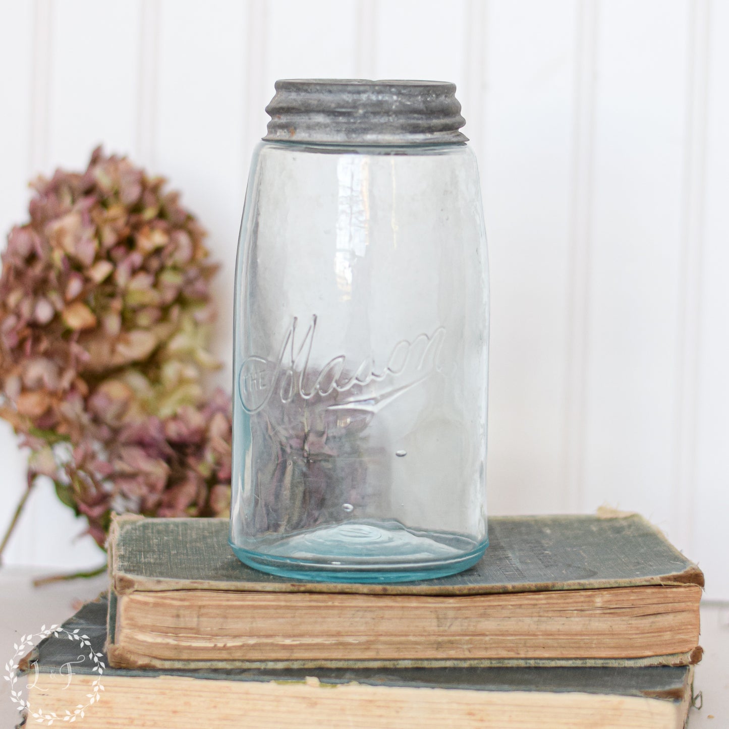 Rare Early 1900's "The Mason" Blue Canning Jar