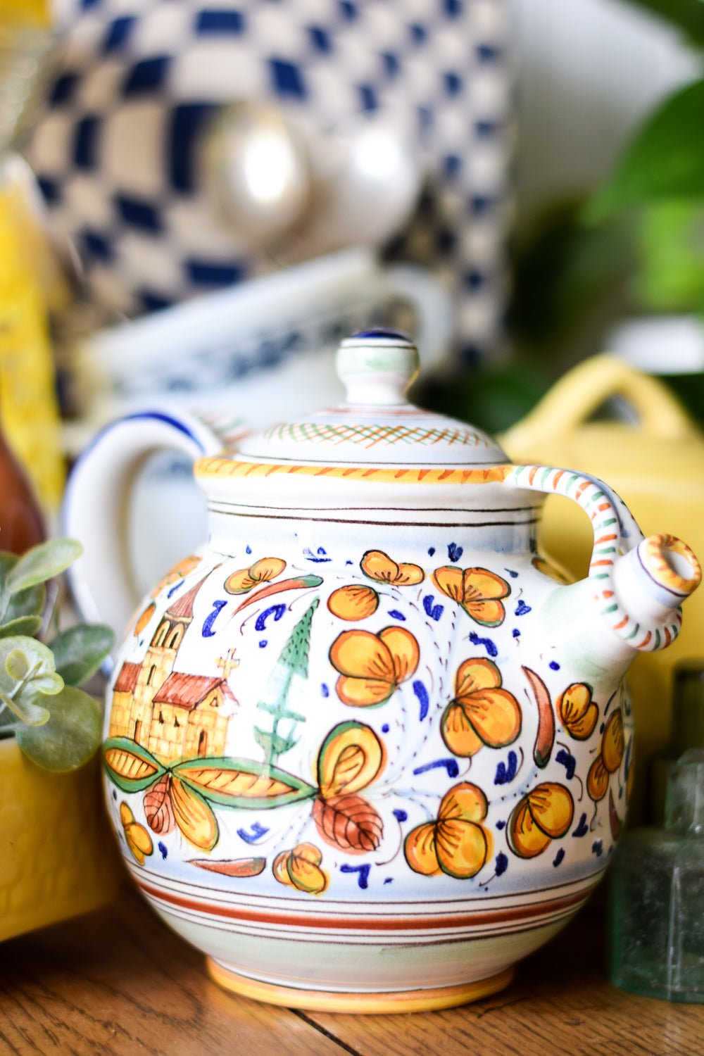 Hand Painted Fima Deruta Italian Teapot